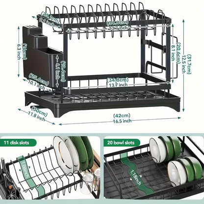 Escurridor de Loza Premium 3 Niveles — Ahorra Espacio y Mantén Todo Seco