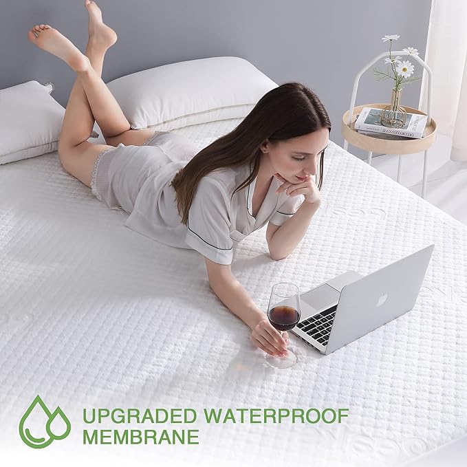 Forro Protector Colchón Acolchado Cama Sencilla Anti Ácaros Color Blanco