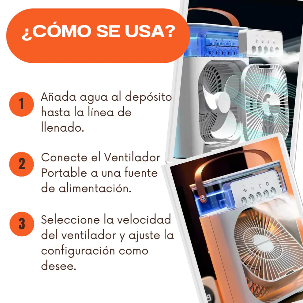 Ventilador Humidificador y Enfriador de Aire 3 en 1 El original Gran oferta
